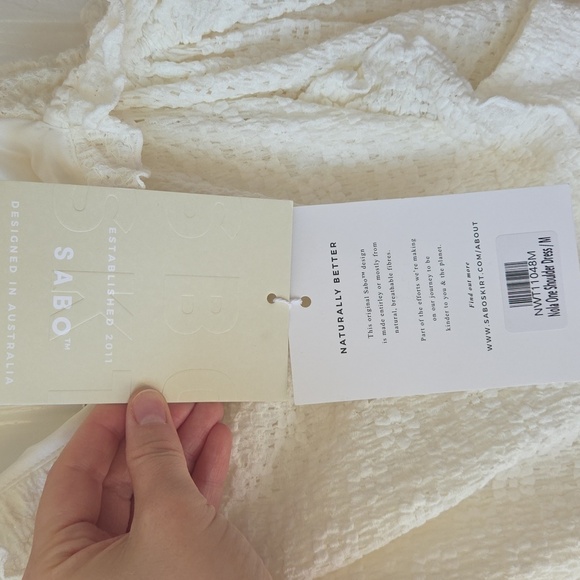 SABO Nola Mini Dress M One Shoulder White NWT $94 - Picture 4 of 9